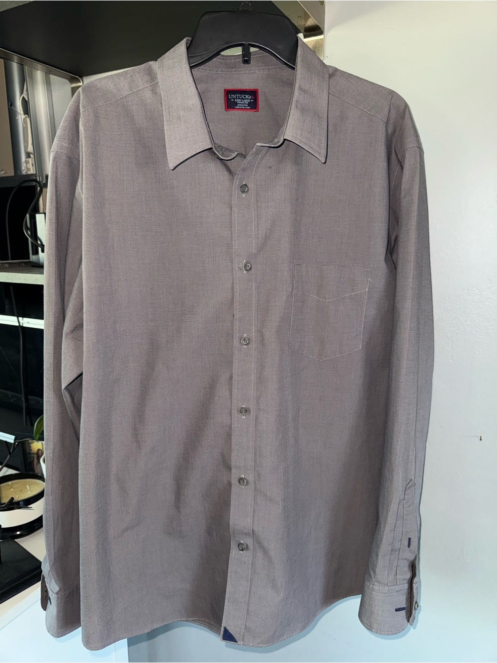UNTUCKit Men's Long Sleeve Button-Up Shirt - Gray